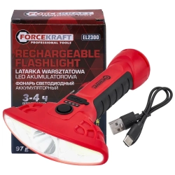 Фонарь светодиодный аккумуляторный FORCEKRAFT FK-EL2300