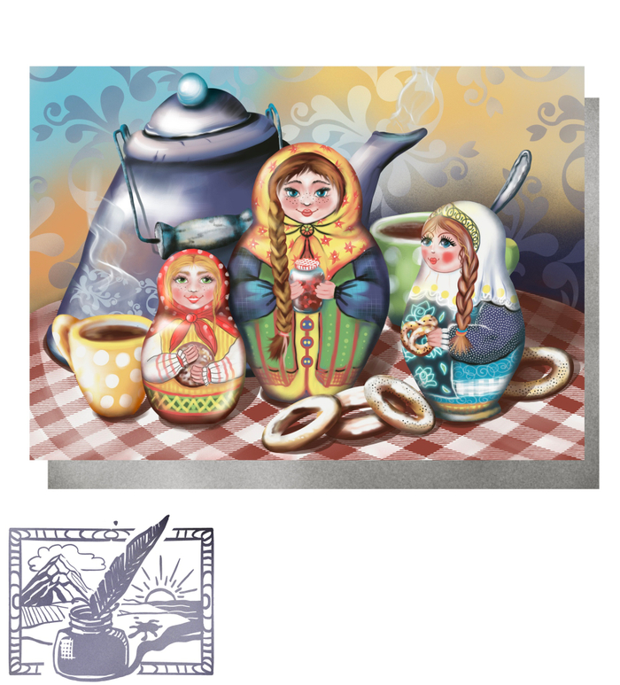 Открытки с матрешками