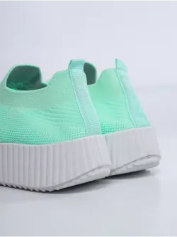 Слипоны на высокой подошве мокасины летние текстильные