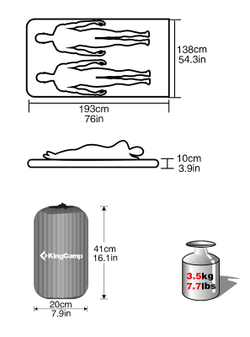 Надувной ковер KingCamp Pump Airbed Double 220x142x10