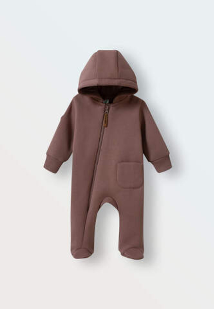 Комбинезон утепленный с капюшоном шоколад