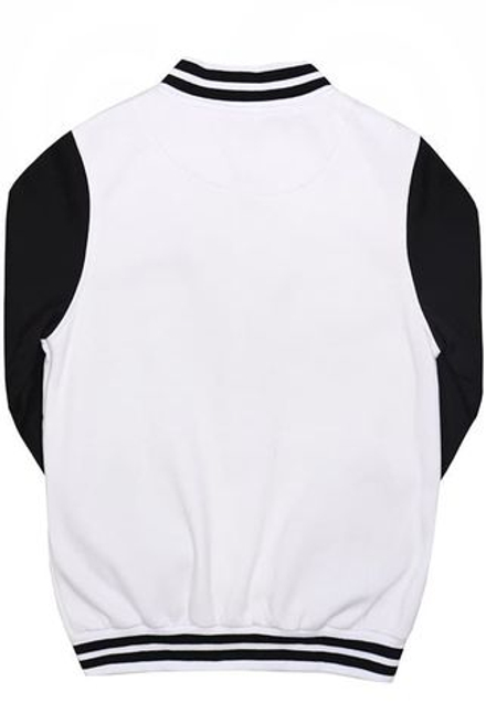 Куртка бомбер белый с черными рукавами