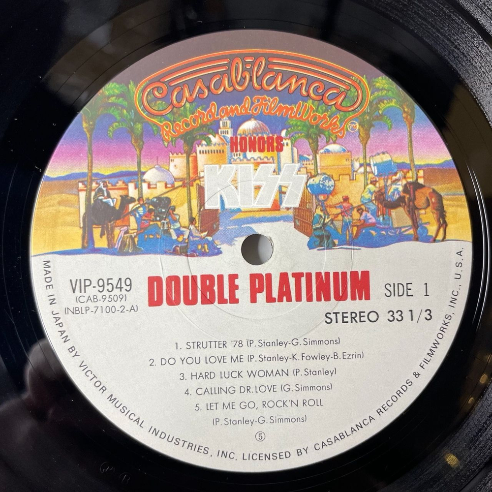 Винтажная виниловая пластинка LP Kiss Double Platinum (Japan 1978) (Obi) God Of Thunder