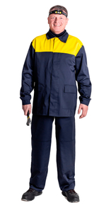 Костюм мужской летний «Свердлова» (куртка+брюки) цв.синий/жёлтый