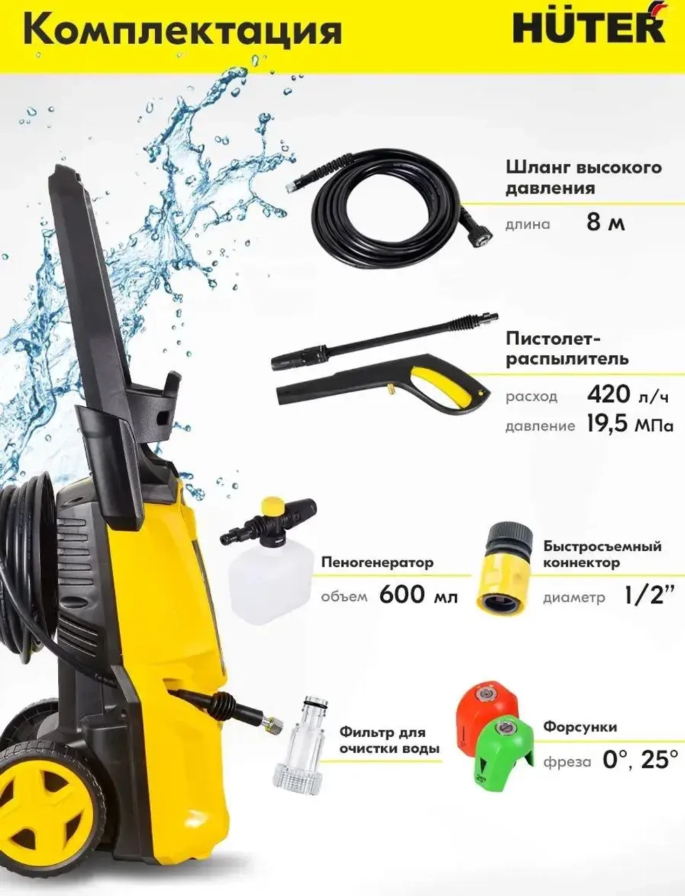 Мойка высокого давления Huter W195-ARV