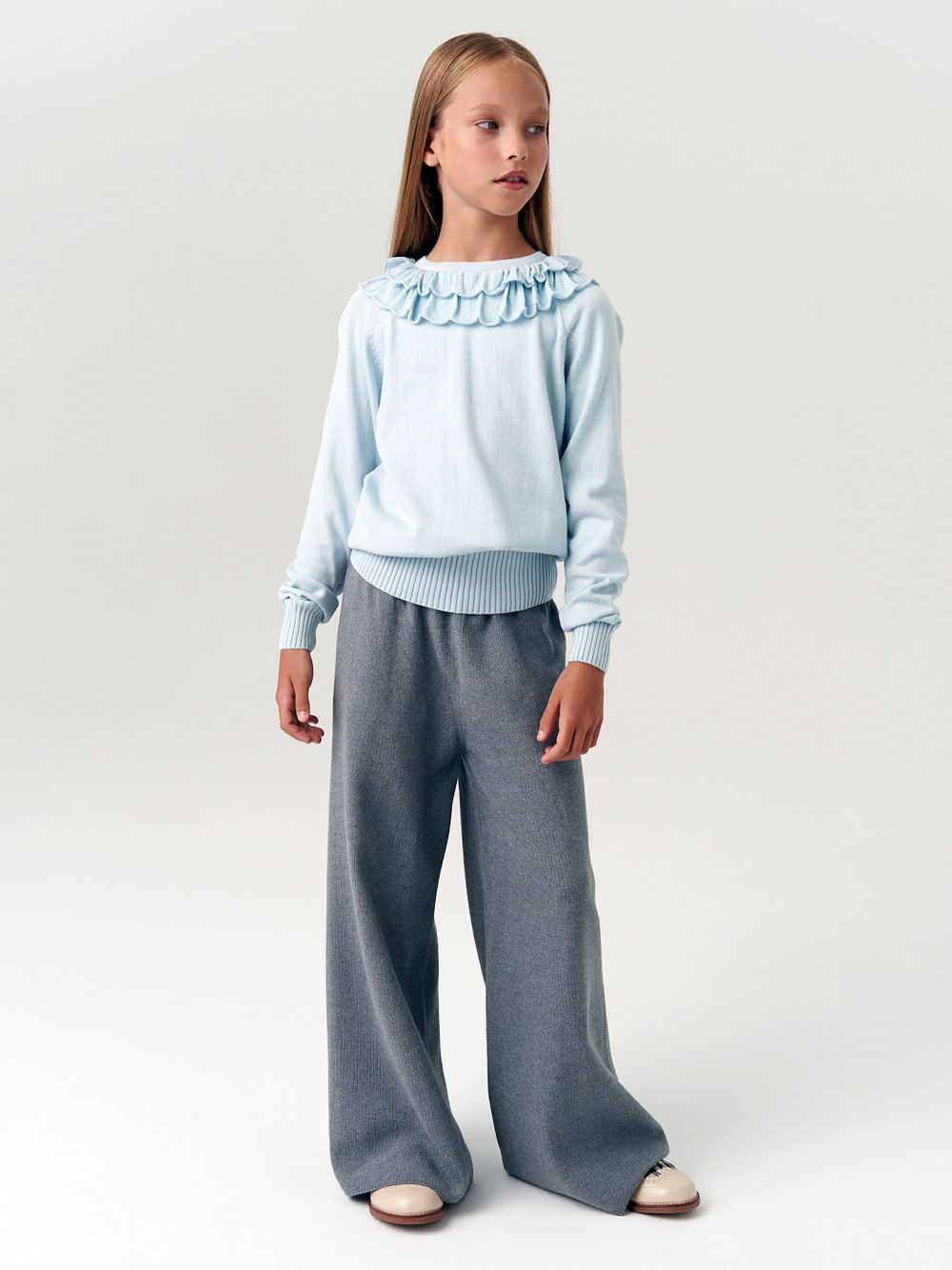 Джемпер школьный для девочки AT997  голубой