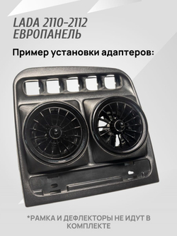 Адаптер дефлектора Lada Granta для ВАЗ 2110-2112 Cтарая панель. Центральное сопло воздуховода. 2 шт.