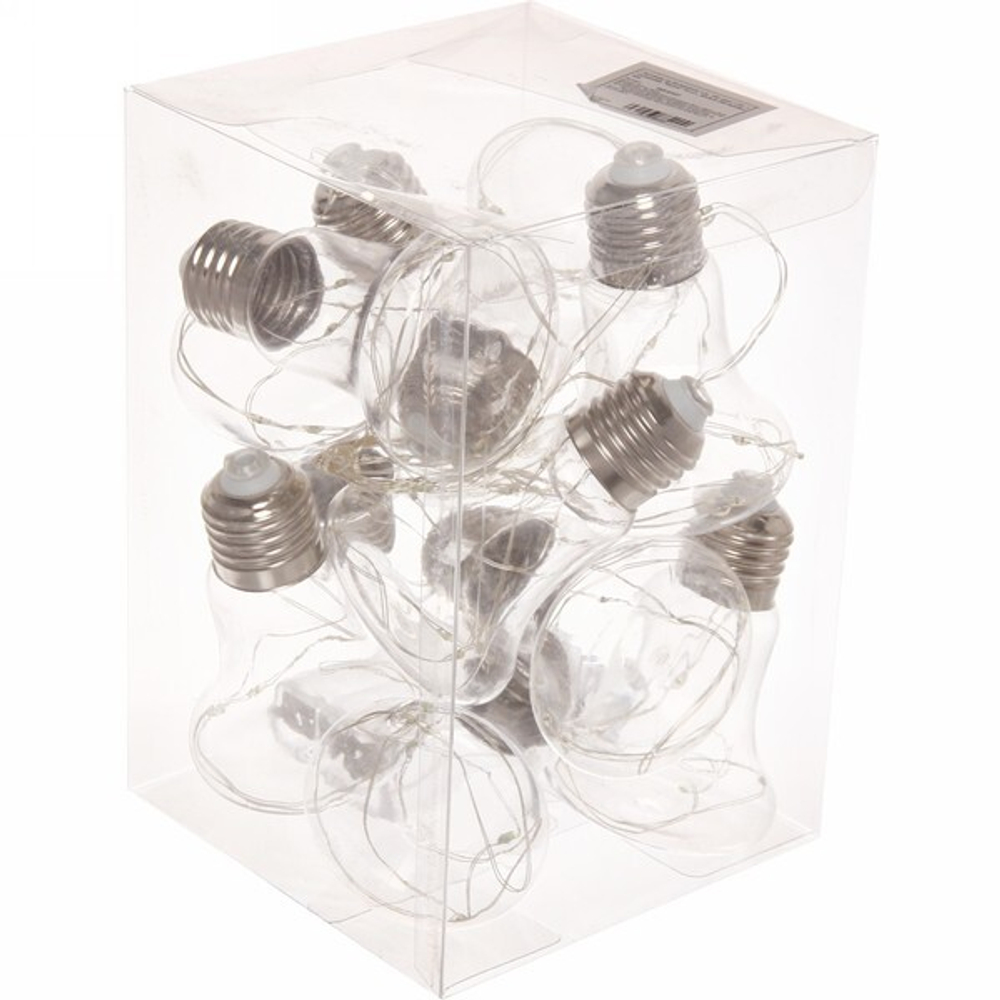 Гирлянда на батарейках 4 м, 100 ламп LED с насадками «Капля» 10 шт., Белый (батарейки АА)