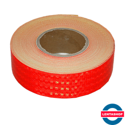 Красная светоотражающая лента самоклеящаяся 50 мм х 45 м