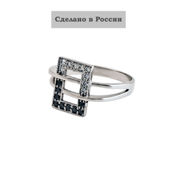 Золотое кольцо с муассанитами 21354