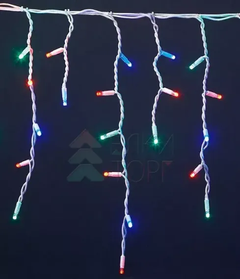 Светодиодная бахрома Sealed 3,2*0,9 м., 220V., 232 разноцветных LED ламп, белый каучук, Beauty Led (LL232-8-2M)