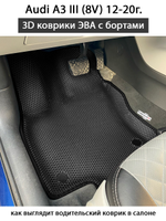 Передние автомобильные коврики ЭВА с бортами для Audi A3 III (8V) 12-20г.