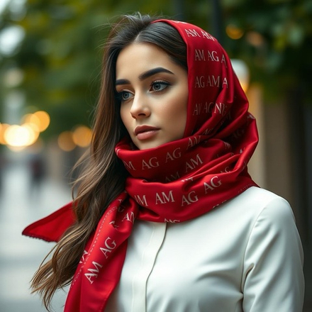 Шейный шелковый алый платок AleaMira Silk ESSENTIA (Mid Premium)