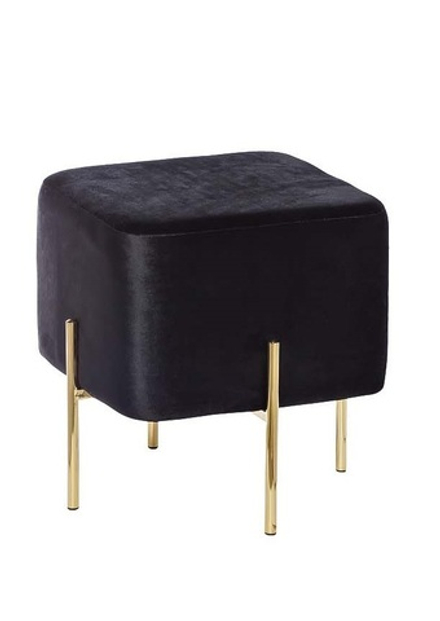 GY-BEN7772GOLD-BL Банкетка велюр черный/золото 42х42х42см
