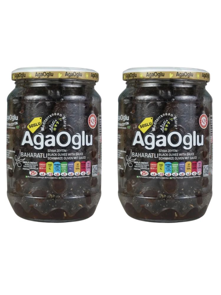 Маслины AgaOglu Baharatli вяленые со специями 720 г x 2 шт