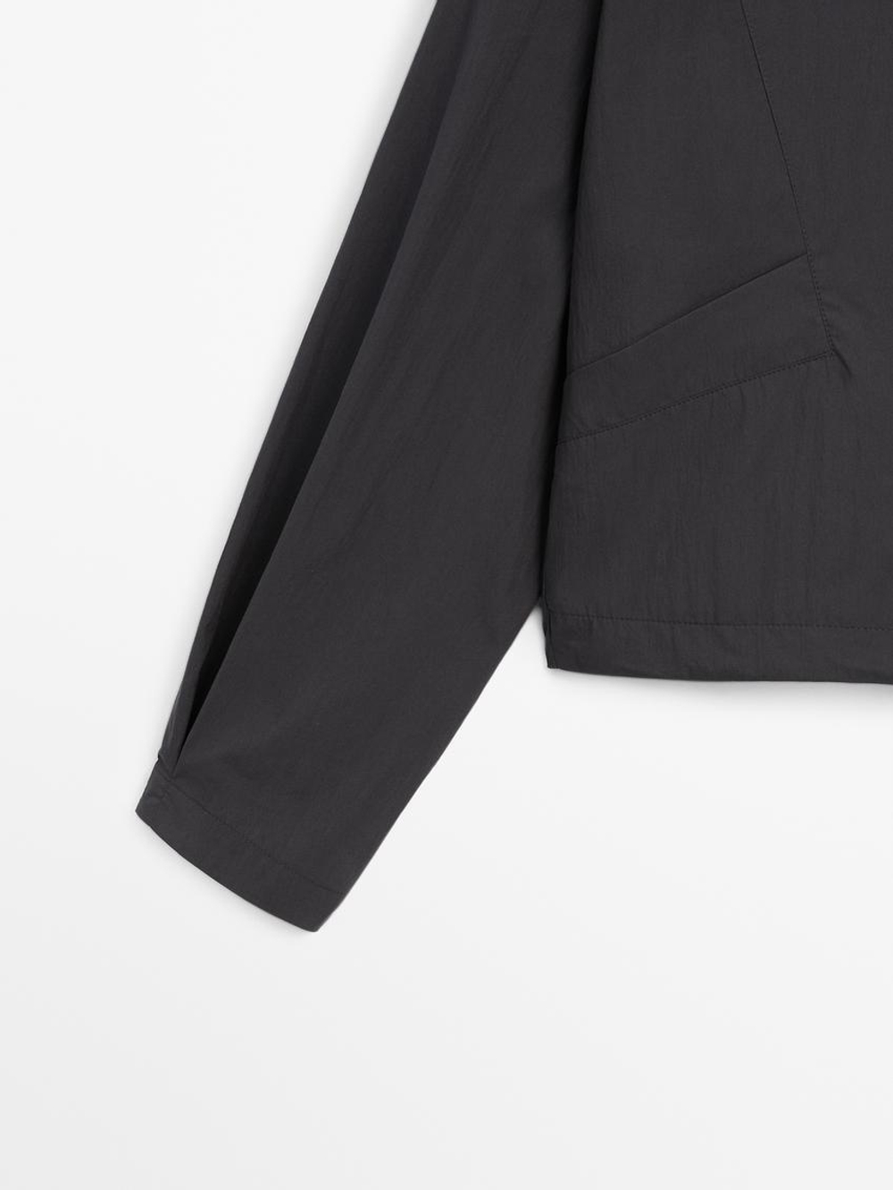 Massimo Dutti Бомбер со швами и сборкой, синий