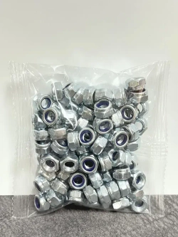 Гайка М6 оцинкованная самоконтрящаяся - 100 штук