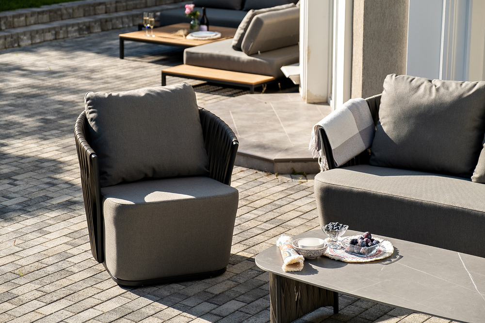 "Флоренция" лаунж-зона из искусственного ротанга, цвет графит