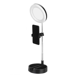 Косметическое зеркало с кольцевой лампой подсветкой Live makeup multipurpose desk lamp G3 (Черное)