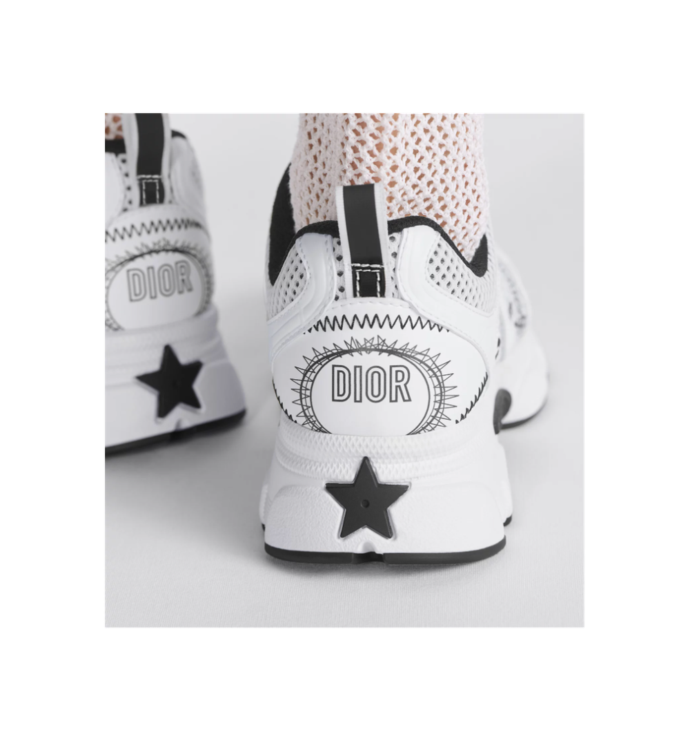 Женские кроссовки Dior Chrono Sneaker — бело‑чёрные