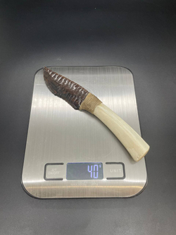 Обсидиановый клинок с рукоятью из кости 17 см