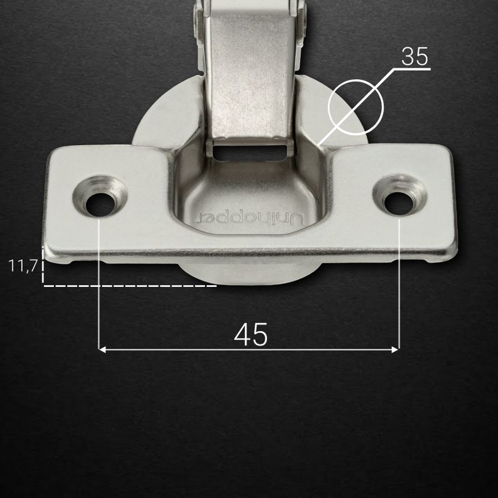 Петля накладная 110 с регулируемым доводчиком, с декор. накладкой UNIHOPPER HUTTON 3D — купить в Якутске | Все для мебели