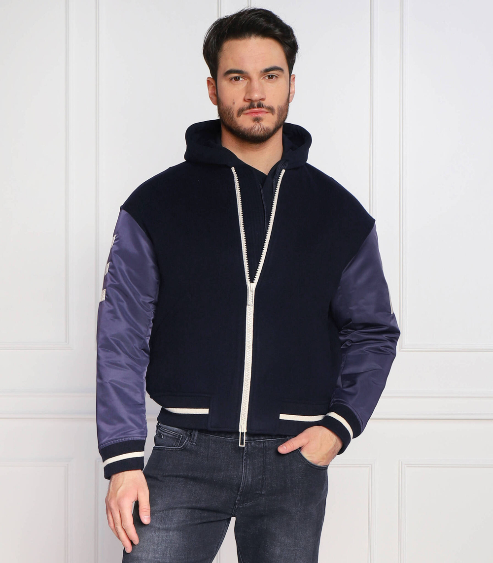 хлопковая куртка бомбер Emporio Armani - темно-синий(6L1BL8 1NMYZ)