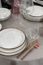 Тарелка с бортом d=21,5 см, фарфор "NOBLE" серия "Grace"