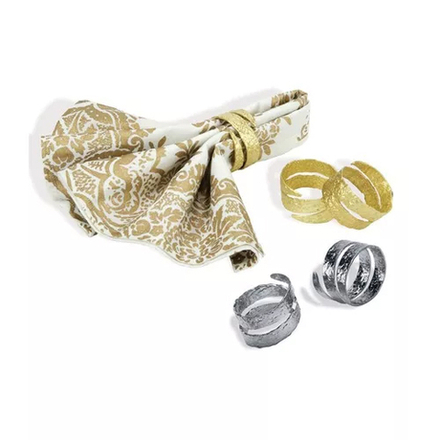 Mukul Goyal Кольца для салфеток РУСТИК, золотистые MG016