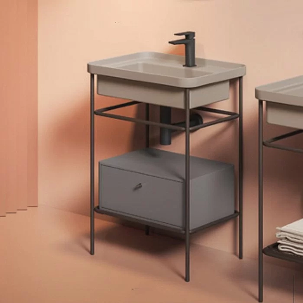 Консоль с раковиной Artceram FUORI SCALA ACA056/TFL034/ACM039 60.5 коричневая