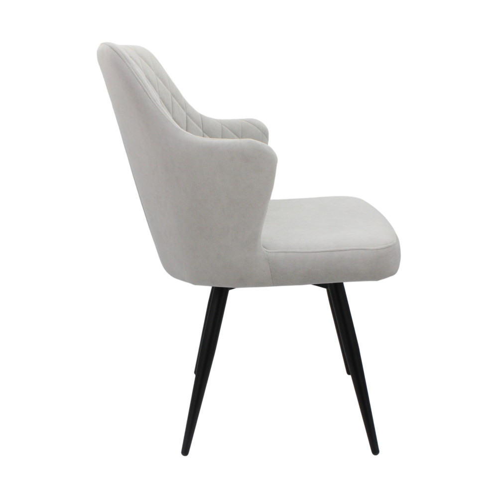 Стул поворотный "Хант 360" (арт. 345П), велюр Бренди В20 светло-серый, ножки круглые черные.