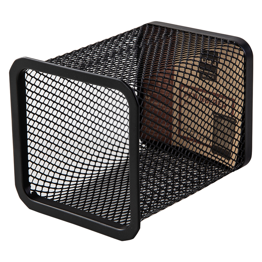 Стакан металлический DELI для пишущих принадлежностей, квадратный, черный