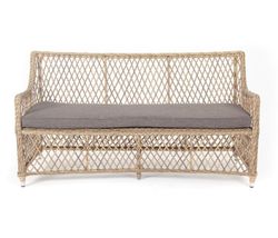 "Латте" диван двухместный из искусственного ротанга, цвет соломенный