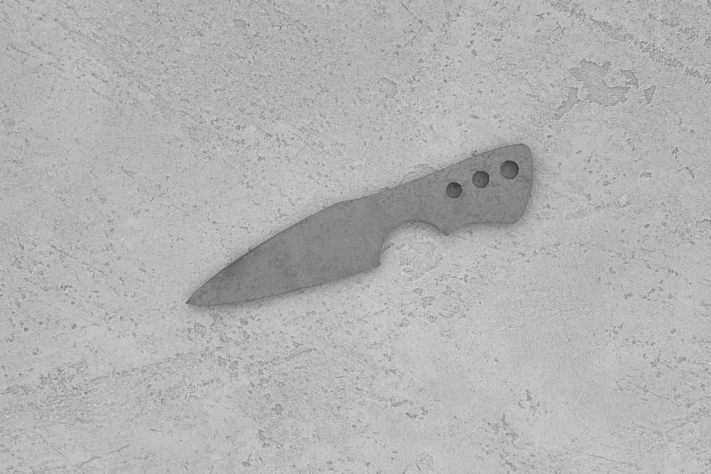 Заготовка для ножа, сталь M398 3,5мм. Модель "ППШ" с клинком 57мм, ТО 64-65HRC