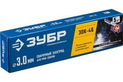 Электрод сварочный ЗУБР Д 3.0 х 350 мм, 5 кг в коробке, ЗОК-46 рутил-целлюлозный, Профессионал (40035-3.0)
