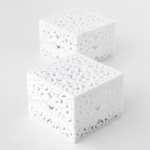 Бархатистый квадратный футляр «Кружева» для обручальной пары