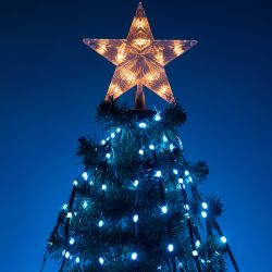 Светодиодная новогодняя гирлянда ЭРА ERASG -03 дождь умная со звездой на елку