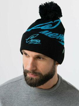 Шапка с помпоном Exhaust Wear Суета (чёрный/синий)