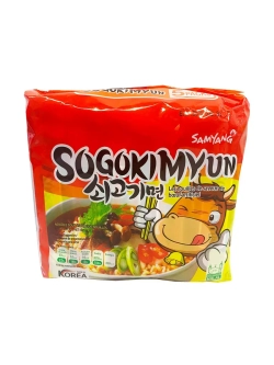 Корейская лапша Sogokimyun с говядиной( 5шт по 120гр.)