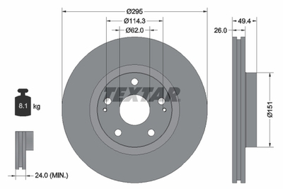 TEXTAR - 92168003-TET - Brake Disc