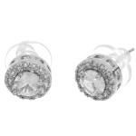 Серьги из гиппоалергенного металла со стразами «ПАЛУМНА», классика, цвет золото и серебро, 1,2-dсм