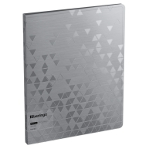 Папка с 20 вкладышами Berlingo "Metallic" А4, 17мм, 1000мкм, серебряный металлик, с внутр. карманом