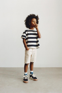 ZARA ШОРТЫ ПРЯМОГО КРОЯ ИЗ ТВИЛА, СЛОНОВАЯ КОСТЬ