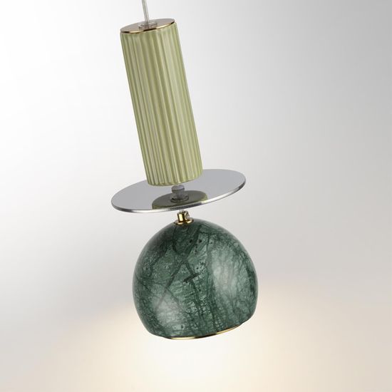 5475/4L L-VISION ODL_EX27 сатинированн.латунь/зеленый/металл/стекло/мрамор/керамика Подвес LED*4W 3000K 174lm JAZZ