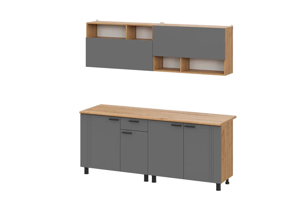 Кухня «Монако» Графит 200 см