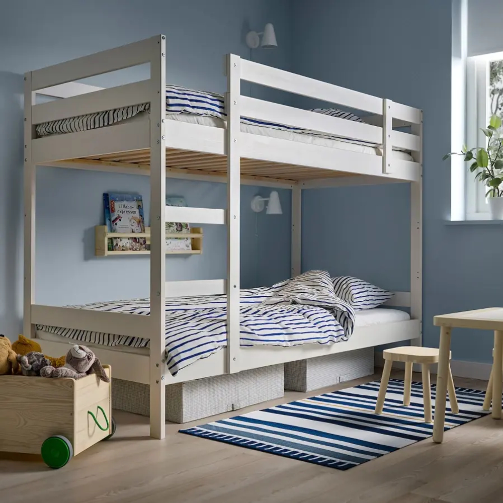 Кровать двухъярусная - IKEA MYDAL/ МИДАЛ ИКЕА, 90x200 см, белый