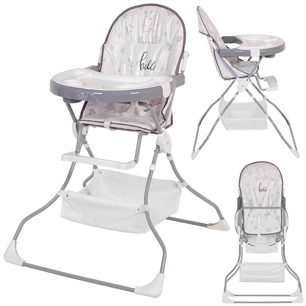 Стульчик для кормления Polini kids 252 Бегемотик, серый