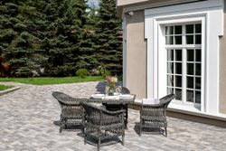 "Сицилия" обеденная группа плетеная, цвет графит