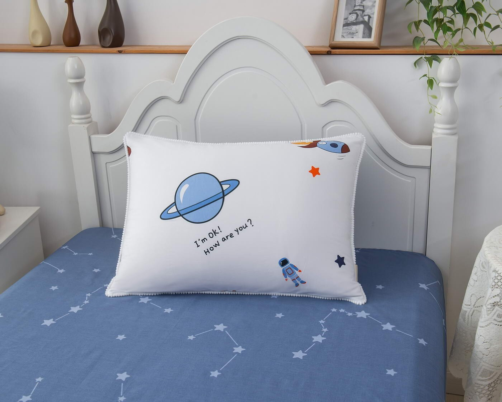 Детское постельное белье 1.5 спальное Sofi De MarkO Космос белое