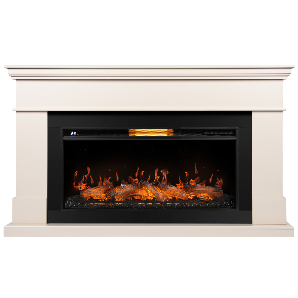 Каминокомплект: Очаг Royal Thermo Aurora RTFP/P-AR40LS, портал California 42/40/36, молочный